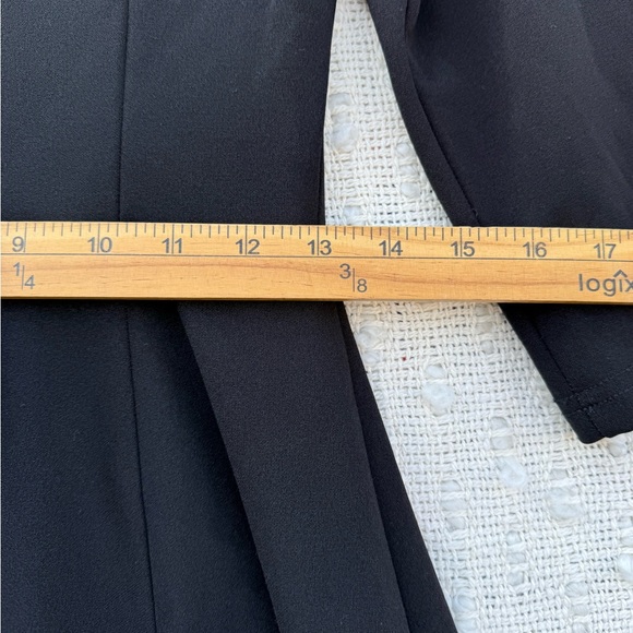 Women's Black A-line Fit Flare Midi Dress 3/4 Sleeve Elegant Zipper Modest - Picture 5 of 11